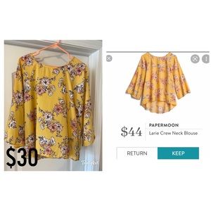 Paper moon flutter sleeve blouse